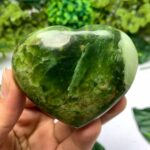 153g Best Quality Transparent Green Jade Heart, Shah Maqsood Jade Heart, Green Jade Heart, Jade Stone Heart, Polished Jade Heart, Jade Heart