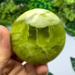110g Best Quality Transparent Jade Round Palm Stone