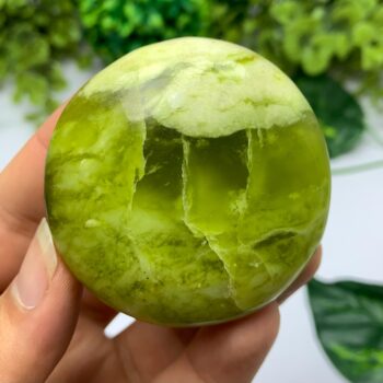 110g Best Quality Transparent Jade Round Palm Stone, Shah Maqsood Jade Palm Stone, Green Jade Palmstone, Jade Stone Palm, Green Jade Palm
