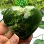 155g Best Quality Transparent Green Jade Heart
