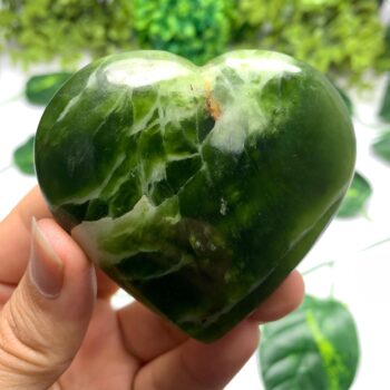 155g Best Quality Transparent Green Jade Heart, Shah Maqsood Jade Heart, Green Jade Heart, Jade Stone Heart, Polished Jade Heart, Jade Heart