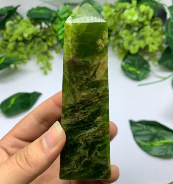 325g Best Quality Green Jade Tower, Shah Maqsood Jade Obelisk, Green Jade Tower, Green Polished Jade Tower, Green Jade Stone Obelisk, Jade