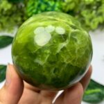 435g Best Quality Green Transparent Jade Sphere