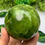 435g Best Quality Green Transparent Jade Sphere