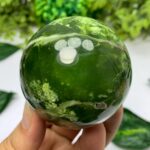 388g Best Quality Green Transparent Jade Sphere