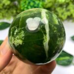 388g Best Quality Green Transparent Jade Sphere