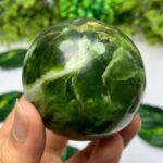 395g Best Quality Green Transparent Jade Sphere