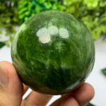 380g Top Quality Green Transparent Jade Sphere