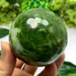 380g Top Quality Green Transparent Jade Sphere