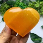 245g Best Quality Orange Calcite Heart