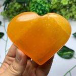245g Best Quality Orange Calcite Heart