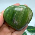 120g Top Quality Green Tremolite Heart Stone