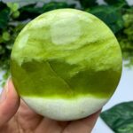 240g Best Quality Transparent Jade Round Palm Stone