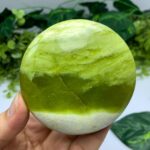 240g Best Quality Transparent Jade Round Palm Stone