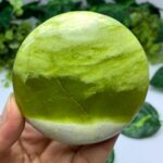 240g Best Quality Transparent Jade Round Palm Stone