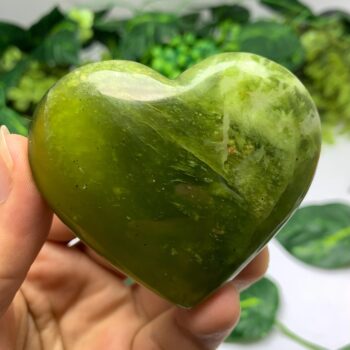 120g Best Quality Transparent Green Jade Heart, Shah Maqsood Jade Heart, Green Jade Heart, Jade Stone Heart, Polished Jade Heart, Jade Heart