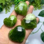 4 Pcs Best Quality Dark Green Jade Hearts
