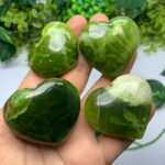 4 Pcs Best Quality Dark Green Jade Hearts