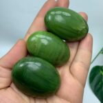 3 Pcs Best Quality Green Tremolite Palm Stone