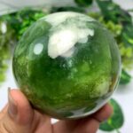 730g Beautiful Green Transparent Jade Sphere