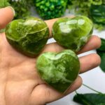 3 Pcs Best Quality Transparent Green Jade Heart