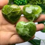 3 Pcs Best Quality Transparent Green Jade Heart
