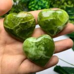 3 Pcs Best Quality Transparent Green Jade Heart
