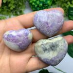 3 Pcs Beautiful UV Reactive Hackmanite Heart Stone