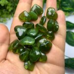 25 Pcs Best Quality Transparent Green Jade Hearts