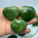 3 Pcs Beautiful Green Tremolite Heart Stones