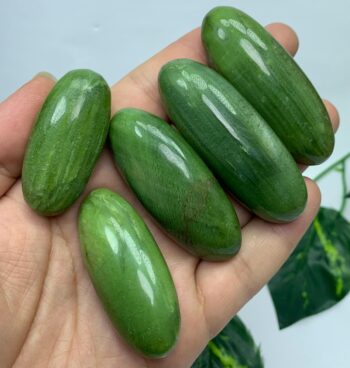 5 Pcs Best Quality Green Tremolite Palm Stone, Green Tremolite Palm Stone, Polished Tremolite Palm Stone, Polished Tremolite Palm, Tremolite