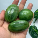 3 Pcs Top Quality Green Tremolite Palm Stone