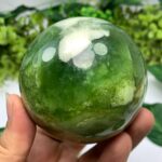 730g Beautiful Green Transparent Jade Sphere