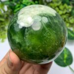 730g Beautiful Green Transparent Jade Sphere
