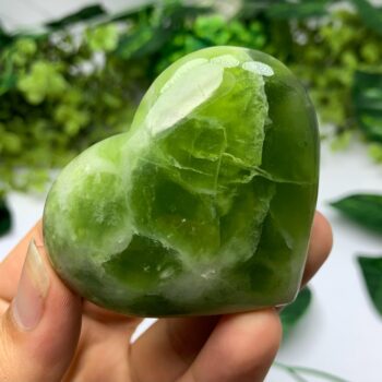 105g Best Quality Transparent Green Jade Heart, Shah Maqsood Jade Heart, Green Jade Heart, Jade Stone Heart, Polished Jade Heart, Jade Heart