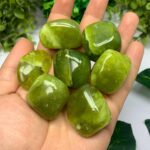 275g Best Quality Transparent Green Jade Tumbles