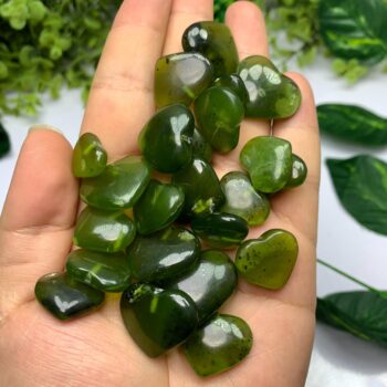 23 Pcs Best Quality Transparent Green Jade Hearts, Jade Hearts, Green Jade Hearts, Jade Stone Hearts, Polished Jade Heart, Jade Green Hearts