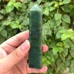 204g Beautiful Quality Green Nephrite Jade Tower